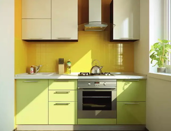 Фото кухни фисташковый с желтым