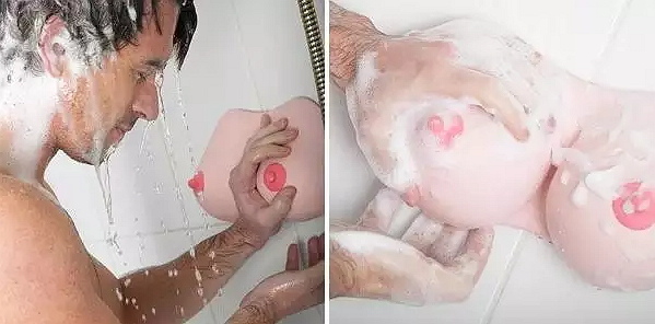 Женская грудь в виде емкости для жидкого мыла