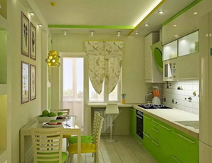Зелёная кухня в интерьере