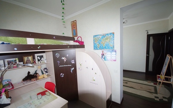 Зонирование комнаты перегородкой в детской комнате