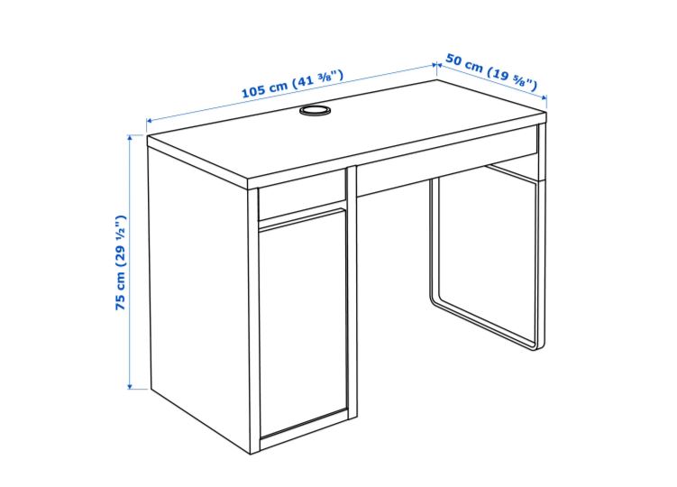 Размеры стола микке с тумбой и ящиком